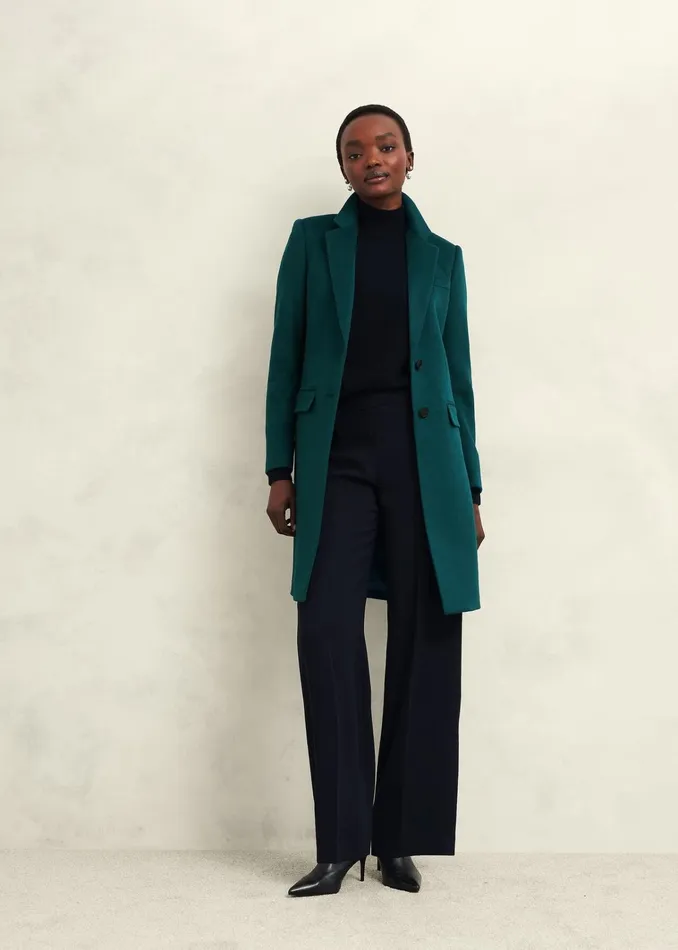 Women Petite Cavendish Wool Coat Kyanite Green Hobbs Coats and Jackets