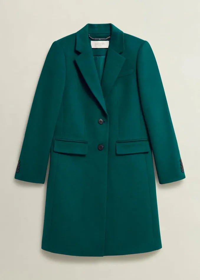 Women Petite Cavendish Wool Coat Kyanite Green Hobbs Coats and Jackets