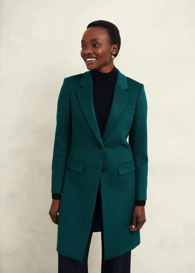 Women Petite Cavendish Wool Coat Kyanite Green Hobbs Coats and Jackets