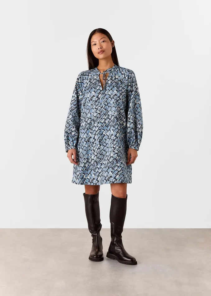 Women Petite Dresses and Jumpsuits Whistles Blue Petite Feathered Wing Marnie Dress