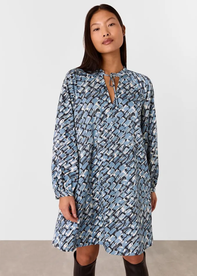 Women Petite Dresses and Jumpsuits Whistles Blue Petite Feathered Wing Marnie Dress