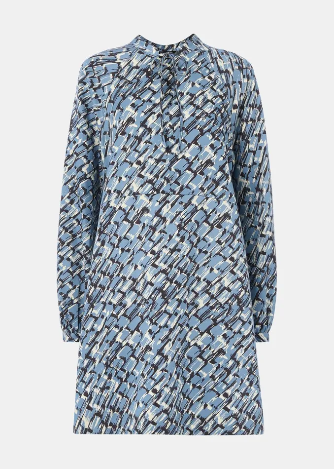 Women Petite Dresses and Jumpsuits Whistles Blue Petite Feathered Wing Marnie Dress