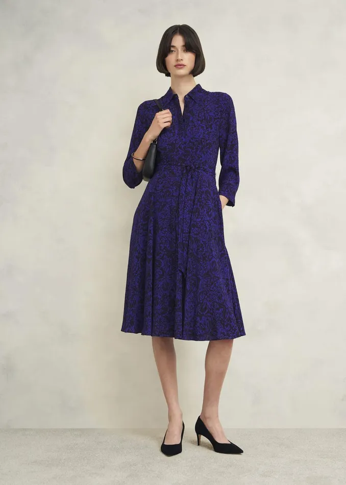 Women Petite Lainey Dress Navy Blue Hobbs Dresses and Jumpsuits