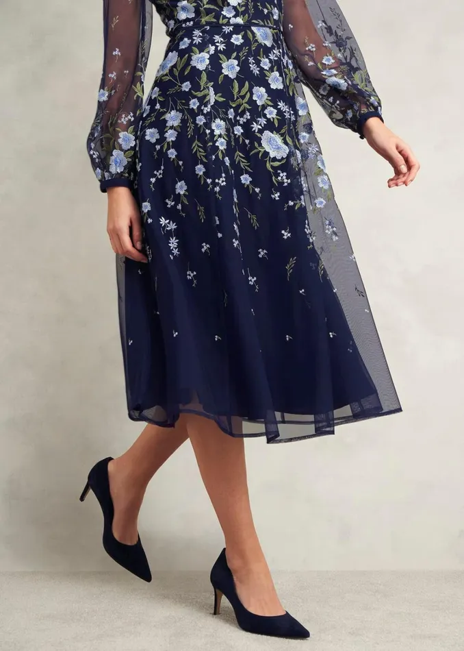 Women Petite Lois Embroidered Dress Midnight Multi Hobbs Dresses and Jumpsuits