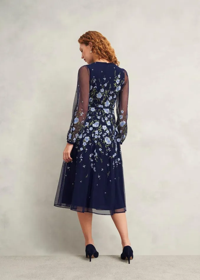 Women Petite Lois Embroidered Dress Midnight Multi Hobbs Dresses and Jumpsuits