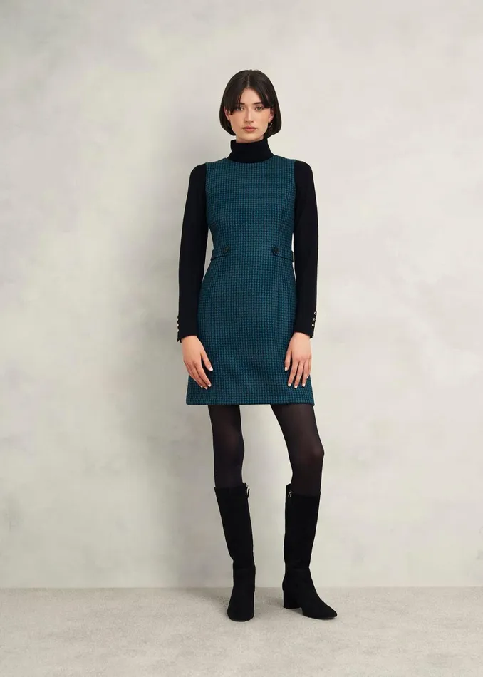 Women Petite Sariah Wool Dress Green Multi Hobbs Dresses and Jumpsuits