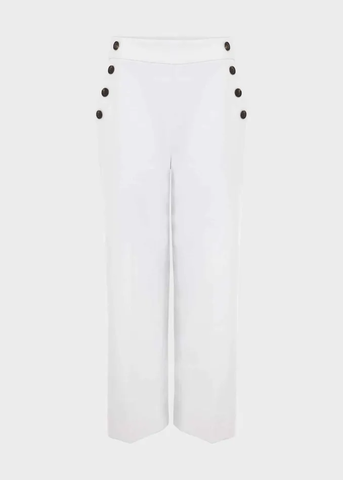Women Petite Simone Crop Trousers With Cotton White Hobbs Trousers