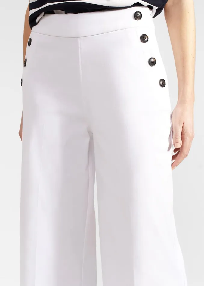 Women Petite Simone Crop Trousers With Cotton White Hobbs Trousers
