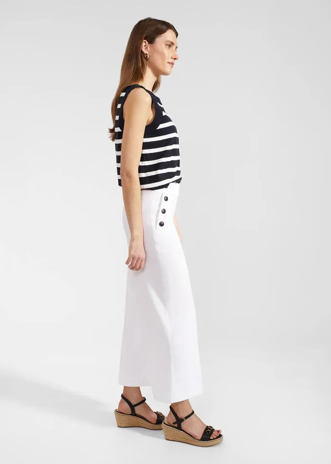 Women Petite Simone Crop Trousers With Cotton White Hobbs Trousers