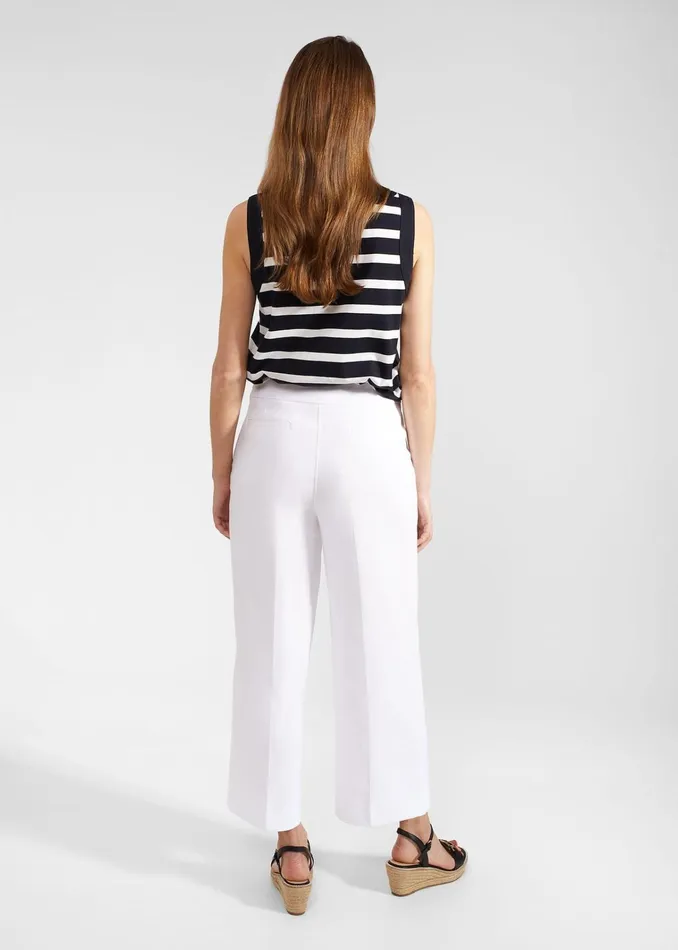 Women Petite Simone Crop Trousers With Cotton White Hobbs Trousers