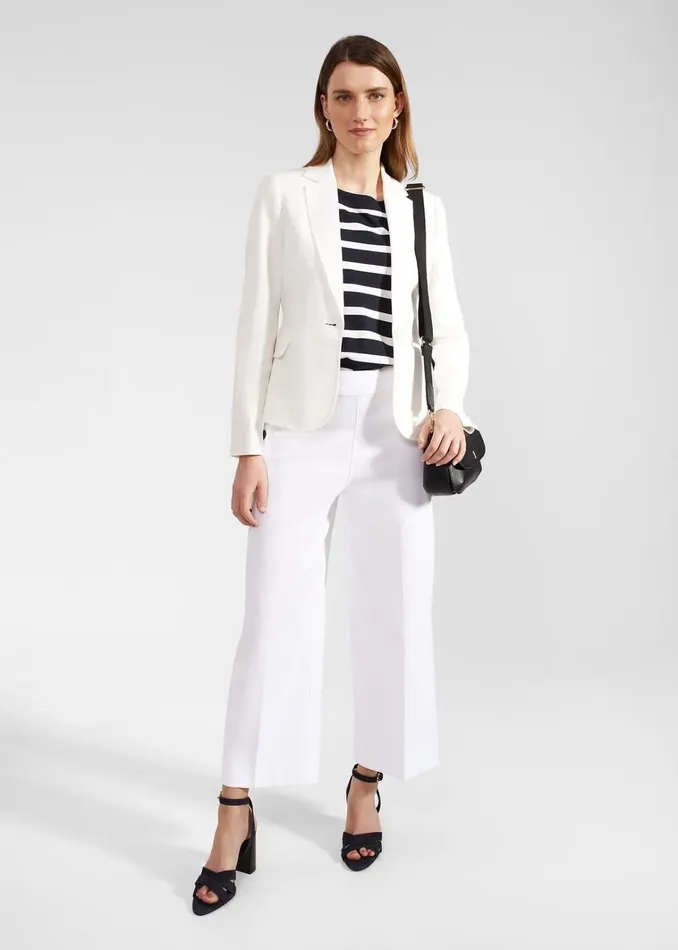 Women Petite Simone Crop Trousers With Cotton White Hobbs Trousers