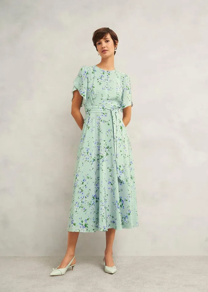 Women Petite Sophia Dress Sage Multi Hobbs Dresses and Jumpsuits