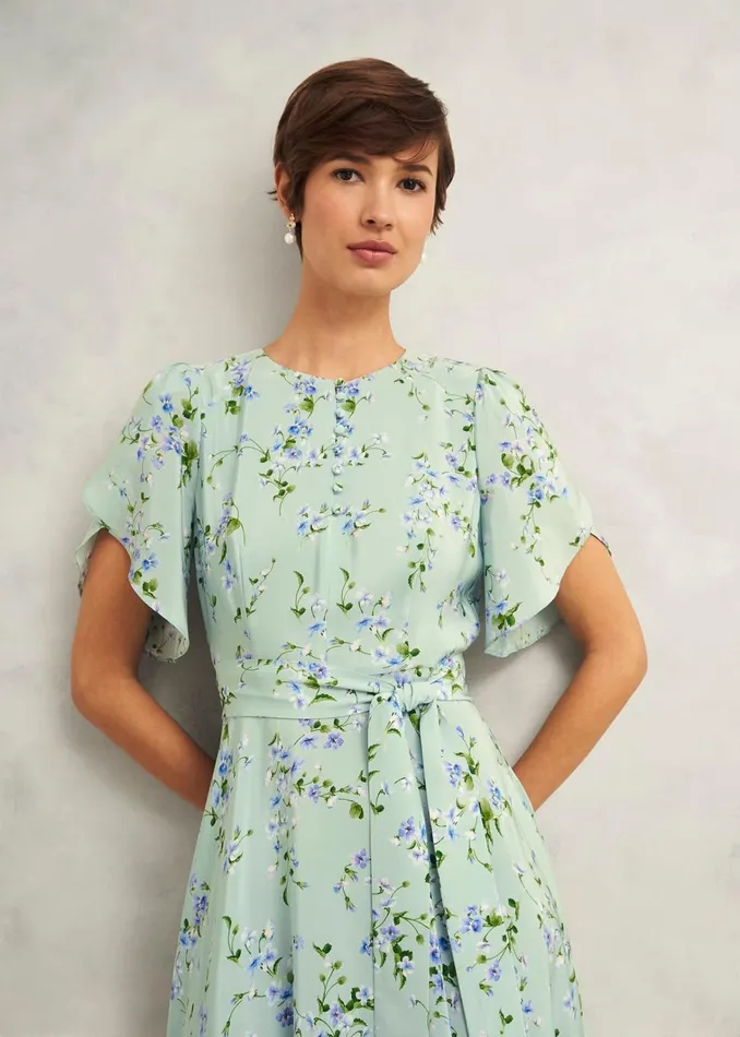 Women Petite Sophia Dress Sage Multi Hobbs Dresses and Jumpsuits