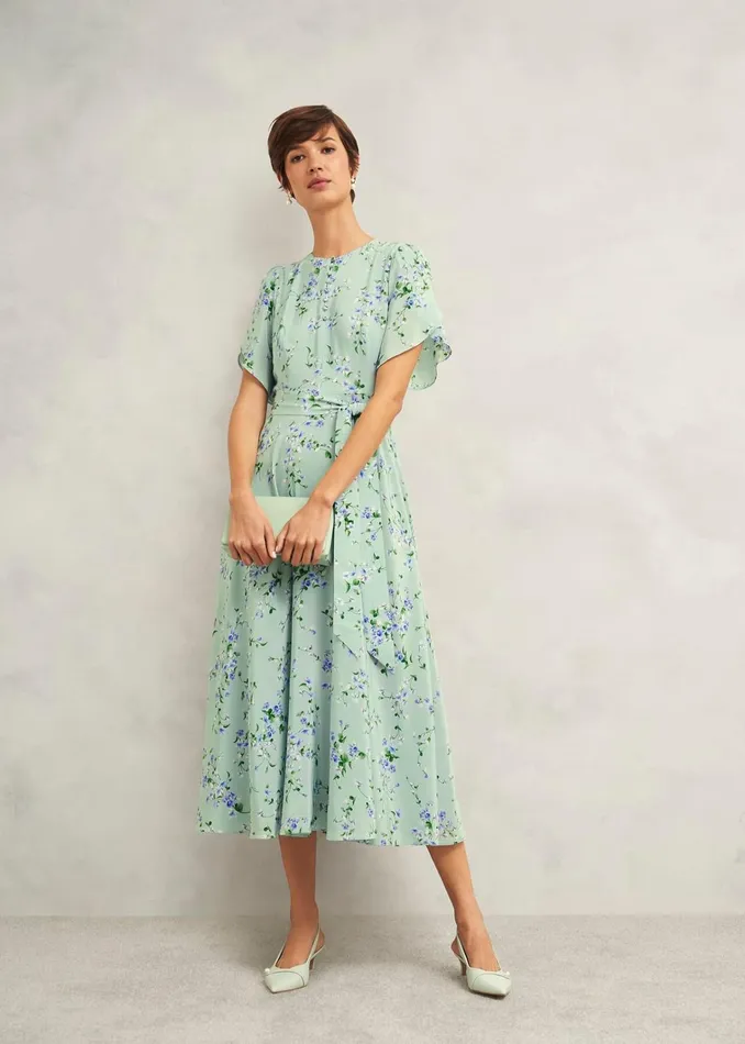 Women Petite Sophia Dress Sage Multi Hobbs Dresses and Jumpsuits