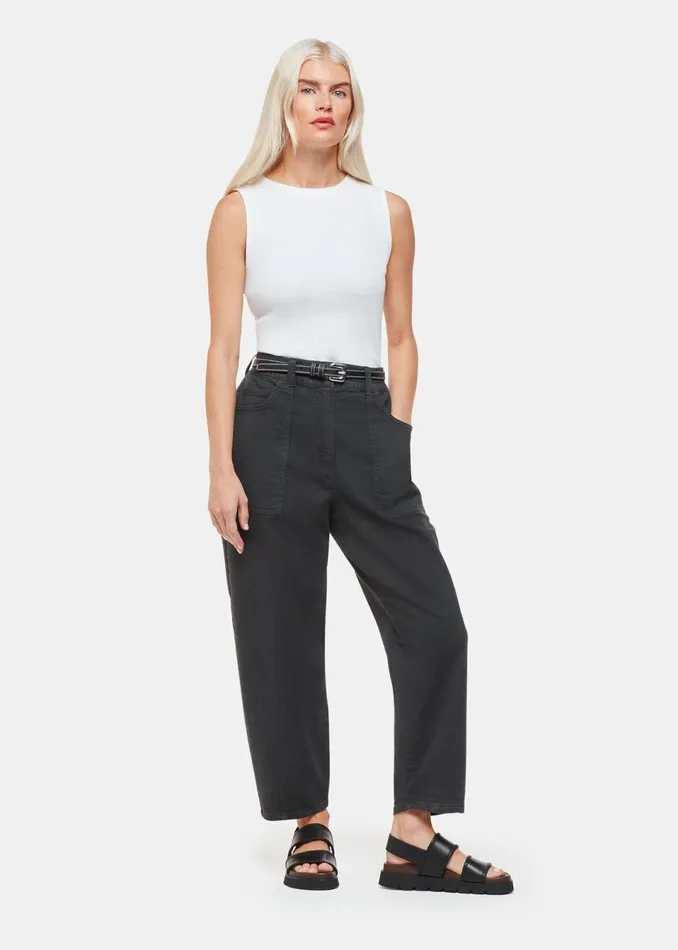 Women Petite Trousers and Jeans Whistles Black Petite Tessa Casual Trouser