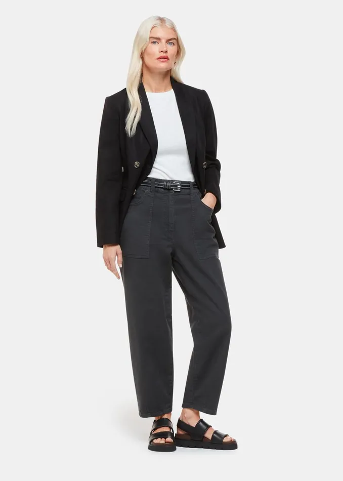 Women Petite Trousers and Jeans Whistles Black Petite Tessa Casual Trouser