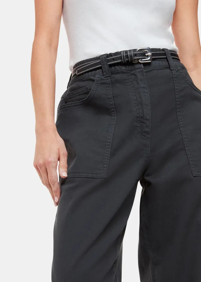 Women Petite Trousers and Jeans Whistles Black Petite Tessa Casual Trouser