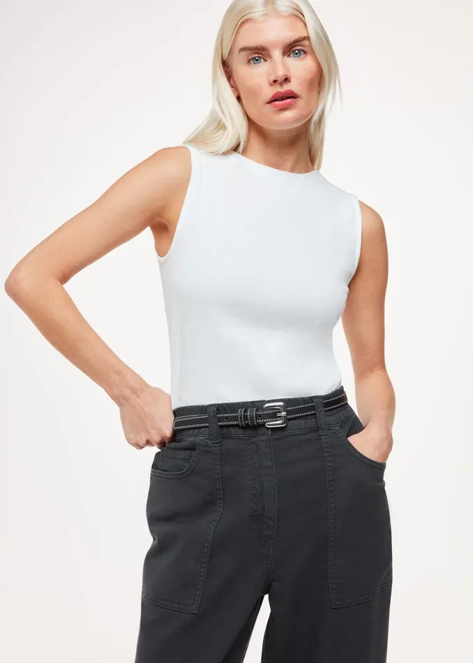 Women Petite Trousers and Jeans Whistles Black Petite Tessa Casual Trouser