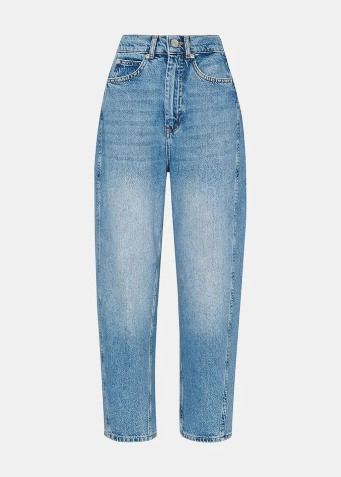 Women Petite Trousers and Jeans Whistles Light Wash Petite Authentic Barrel Leg Jean