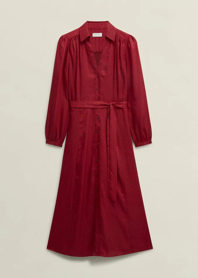 Women Petite Yvonne Shirt Dress Red Multi Hobbs Dresses and Jumpsuits