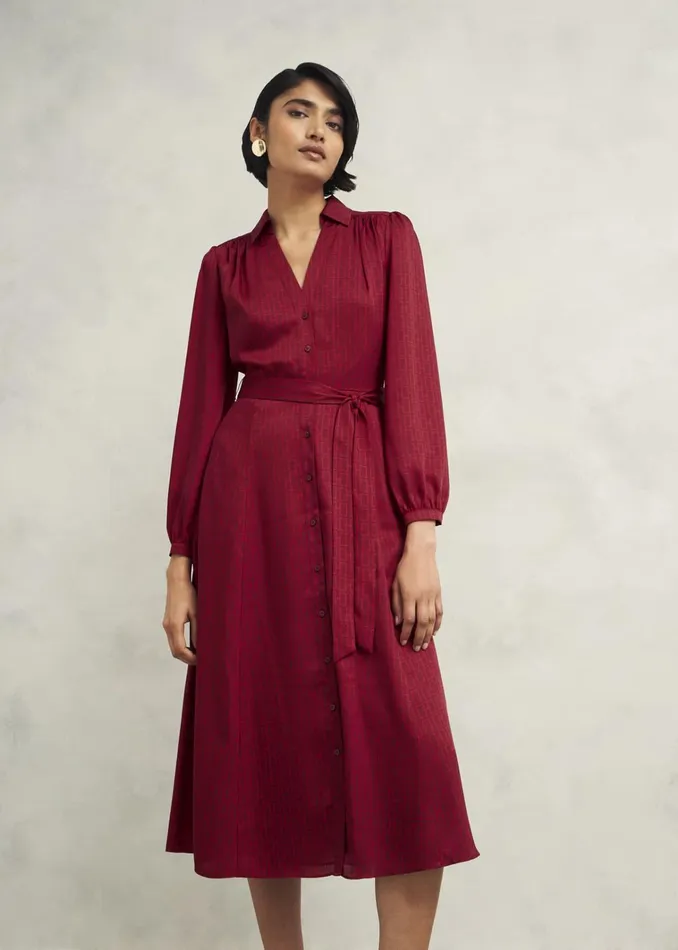 Women Petite Yvonne Shirt Dress Red Multi Hobbs Dresses and Jumpsuits