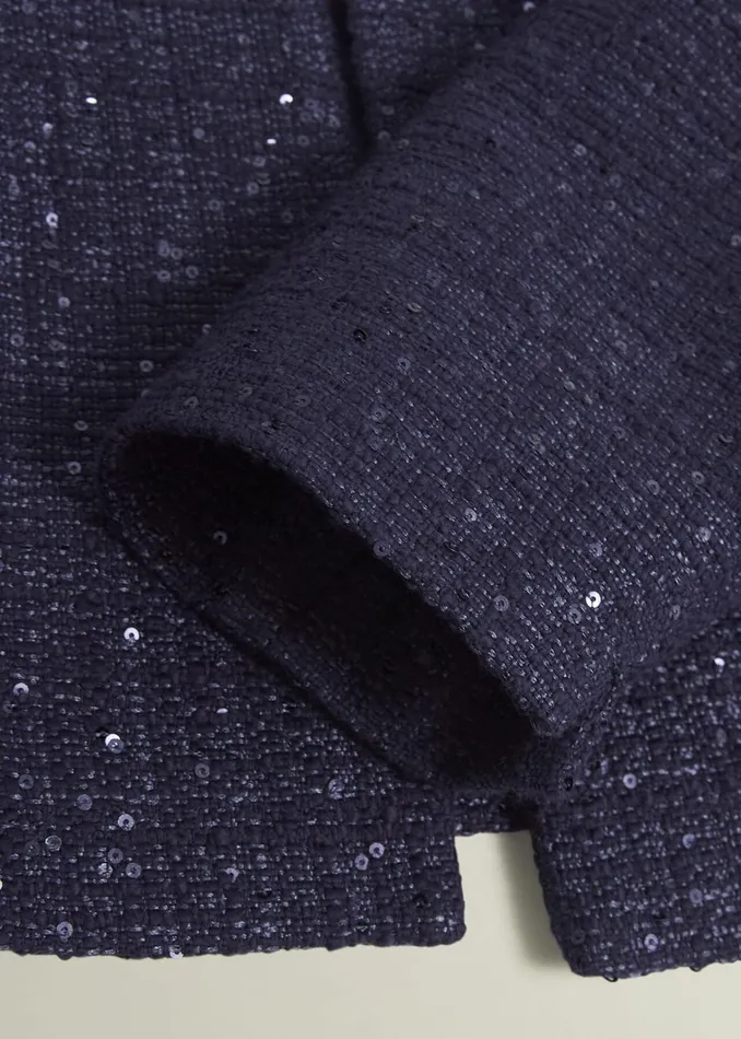 Women Prisha Sequin Tweed Jacket Midnight Navy Hobbs Coats and Jackets