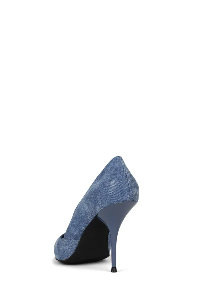 Women Pump Jeffrey Campbell CONVINCE Blue Acid Wash Denim