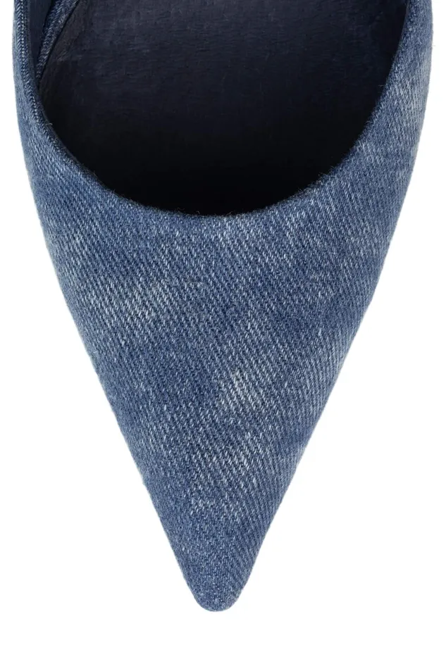 Women Pump Jeffrey Campbell CONVINCE Blue Acid Wash Denim