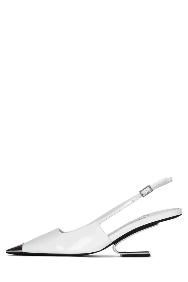 Women Pump Jeffrey Campbell CULPRITL White Patent Silver