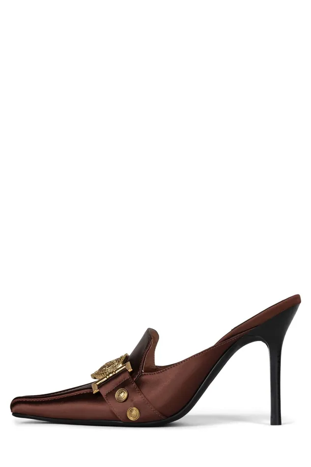 Women Pump Jeffrey Campbell LIONA Tan Satin Gold
