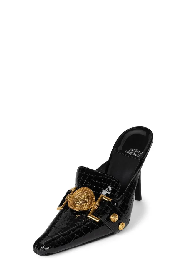 Women Pump Jeffrey Campbell LIONA Tan Satin Gold