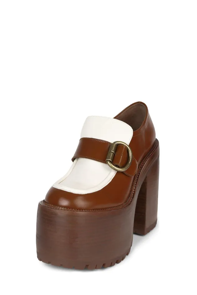 Women Pump Jeffrey Campbell OFFSET Tan Ivory