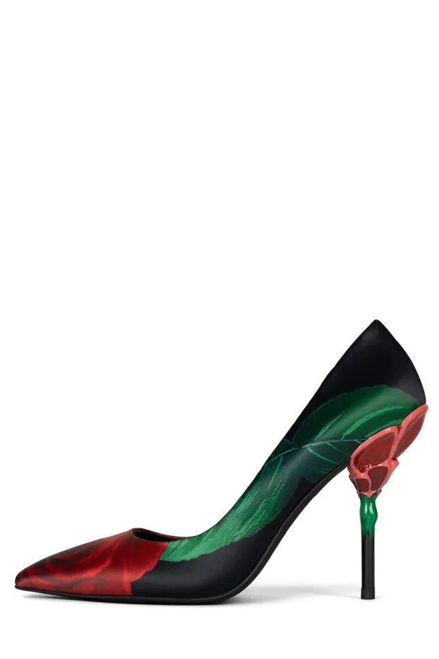 Women Pump Jeffrey Campbell ROSARIA Black Red Multi
