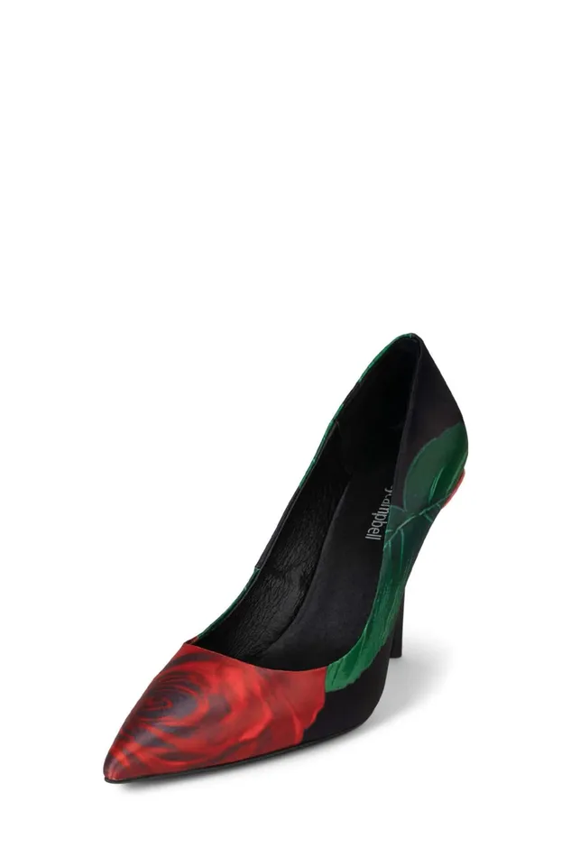 Women Pump Jeffrey Campbell ROSARIA Black Red Multi