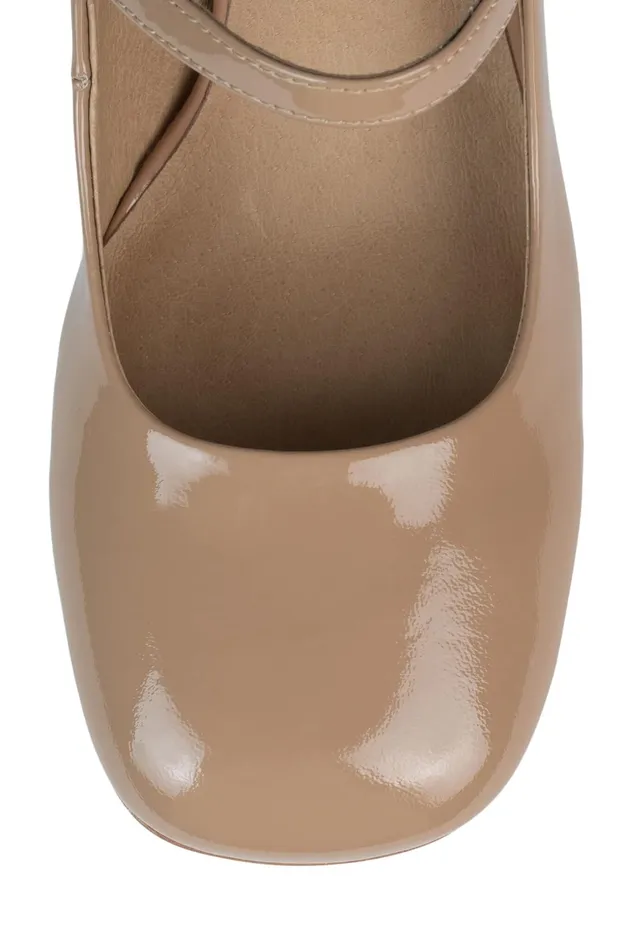 Women Pump Jeffrey Campbell ROUNDIN Beige Patent