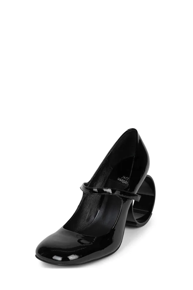 Women Pump Jeffrey Campbell ROUNDIN Beige Patent