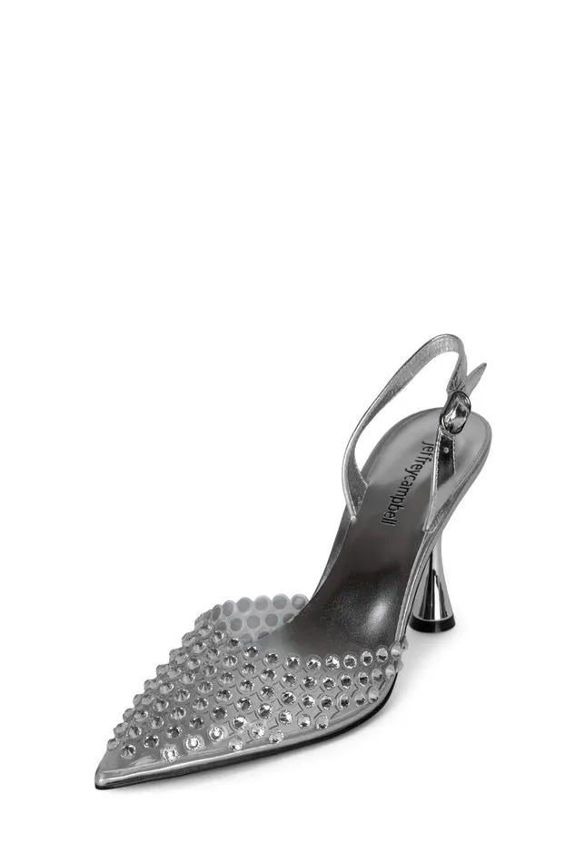 Women Pump Jeffrey Campbell SHINER Clear Silver