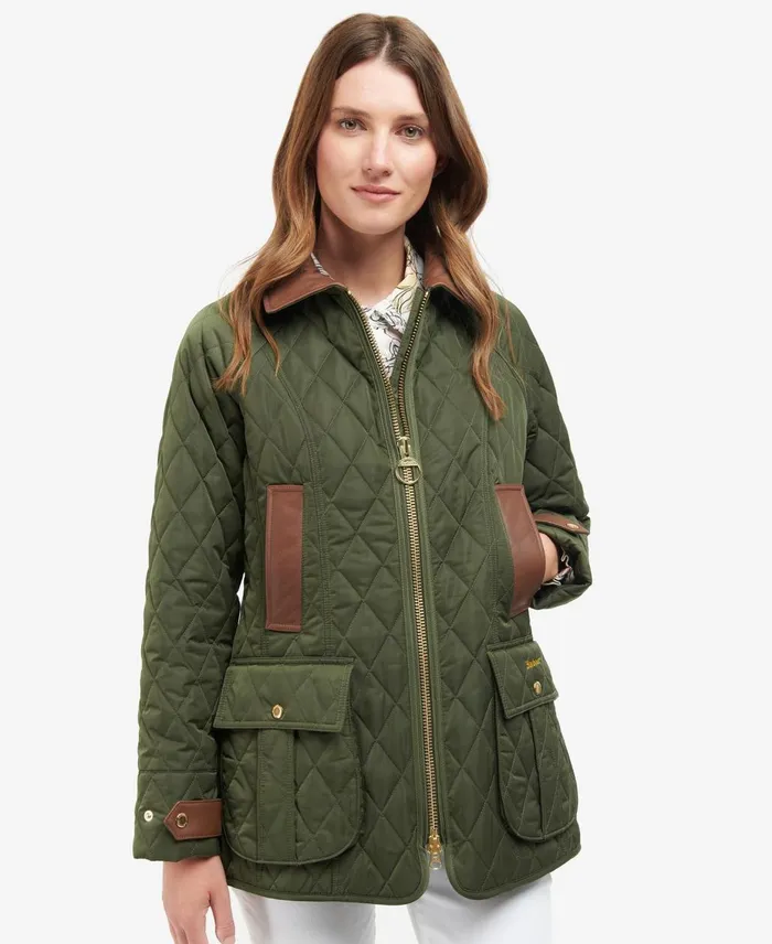 Women Quilted Jackets Barbour Premium Beadnell Quilted Jacket Oliveancient