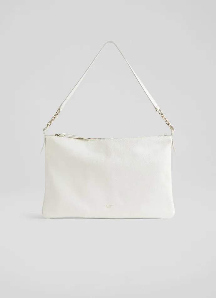 Women Rachel Cream Leather Slim Shoulder Bag LKBennett Shoulder Bags