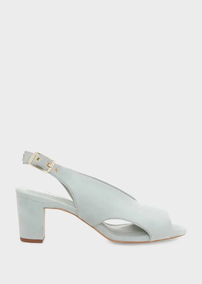 Women Riley Suede Sandals Sage Green Hobbs Heels