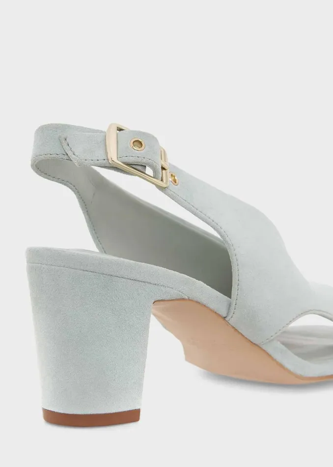 Women Riley Suede Sandals Sage Green Hobbs Heels