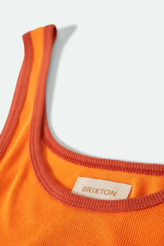 Women Ringer Organic ATank Tangerineburnt Brick Brixton Tops