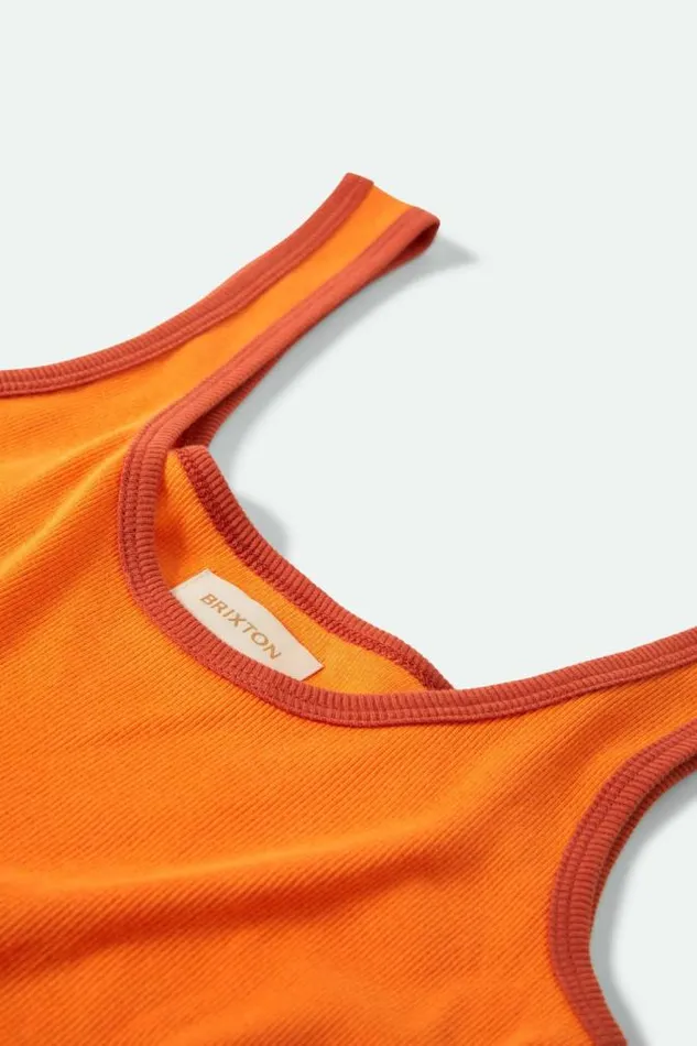Women Ringer Organic ATank Tangerineburnt Brick Brixton Tops