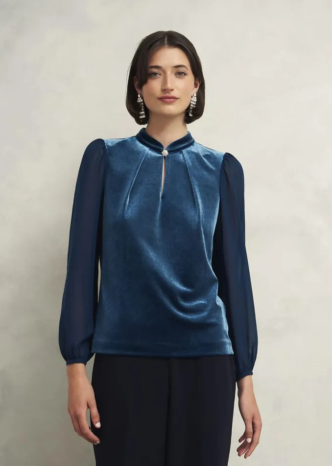 Women Rosalie Top Riverside Blue Hobbs Tops