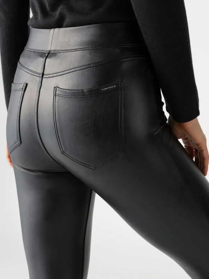 Women Runway Semi High Rise Legging Slick Black Sanctuary Clothing Pants