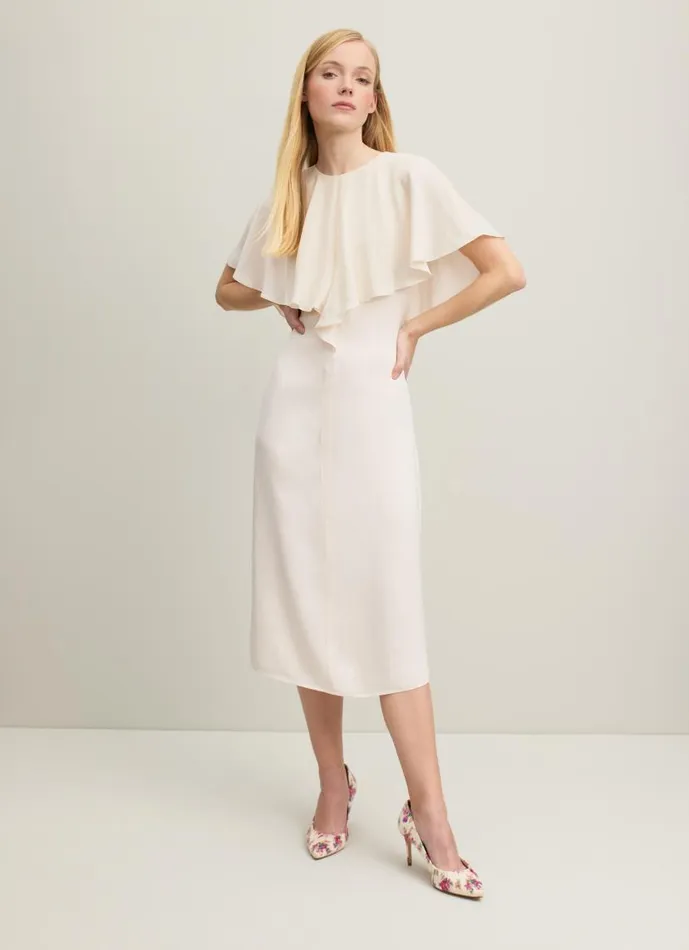 Women Sadie Cream CapeDetail Dress Ivory LKBennett Dresses