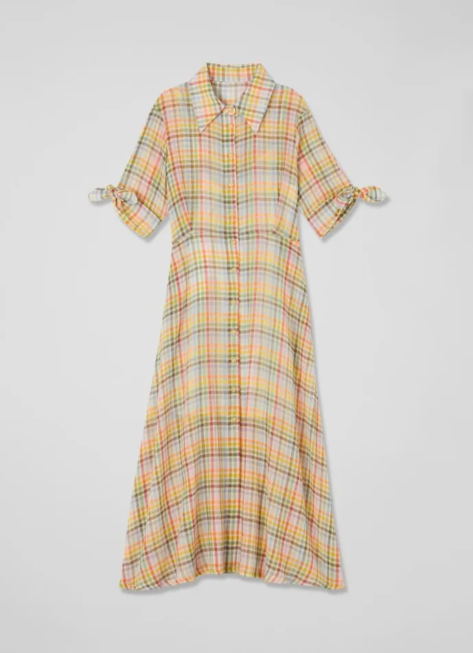Women Saffron Gingham Seersucker Cotton Shirt Dress Multi LKBennett Dresses Women Saffron Gingham Seersucker Cotton Shirt Dress Multi LKBennett Dresses