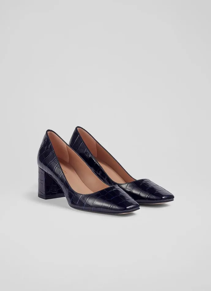 Women Sally Navy CrocEffect Leather Courts Navy LKBennett Court Shoes Women Sally Navy CrocEffect Leather Courts Navy LKBennett Court Shoes