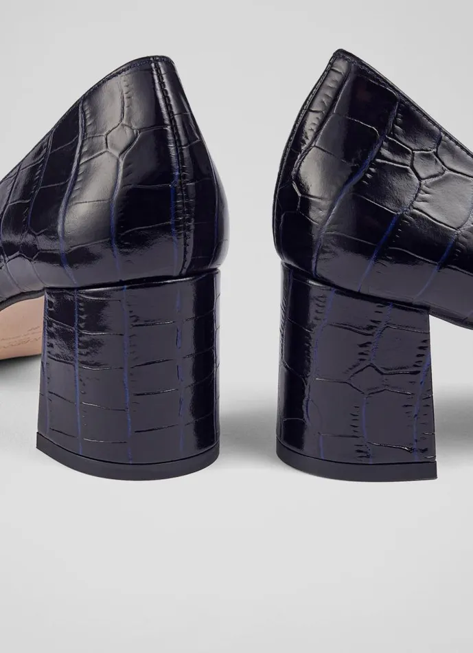 Women Sally Navy CrocEffect Leather Courts Navy LKBennett Court Shoes Women Sally Navy CrocEffect Leather Courts Navy LKBennett Court Shoes