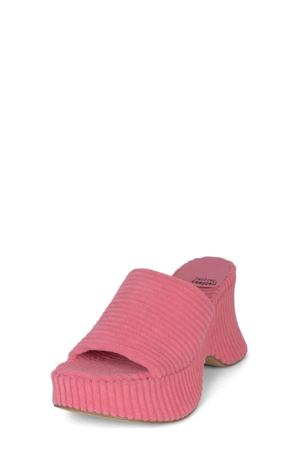 Women Sandal Jeffrey Campbell 6TEEN2 Pink Stripe Terrycloth